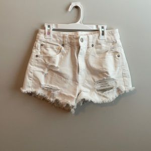 AEO White Distressed Shorts
